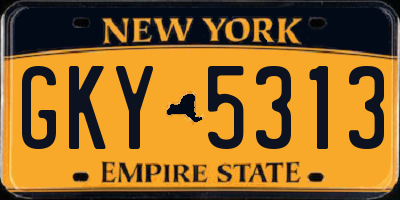 NY license plate GKY5313