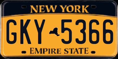NY license plate GKY5366