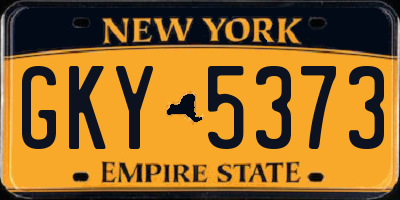 NY license plate GKY5373