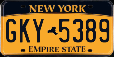 NY license plate GKY5389