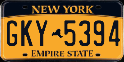 NY license plate GKY5394