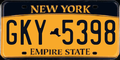 NY license plate GKY5398
