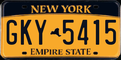 NY license plate GKY5415