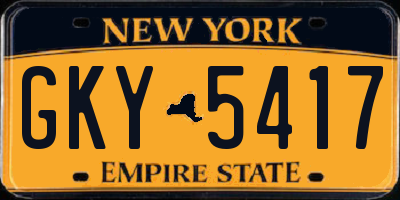 NY license plate GKY5417