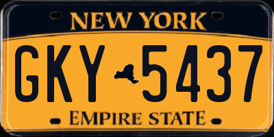NY license plate GKY5437