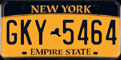 NY license plate GKY5464