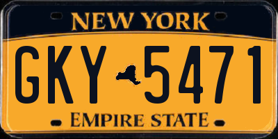 NY license plate GKY5471