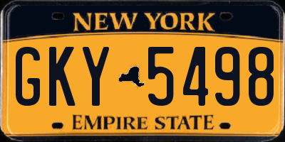 NY license plate GKY5498