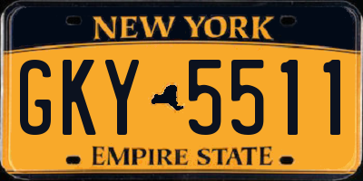 NY license plate GKY5511