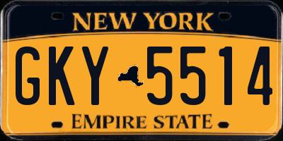 NY license plate GKY5514
