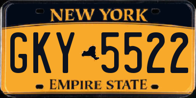 NY license plate GKY5522