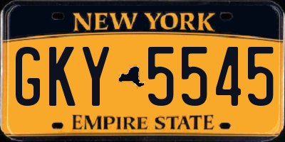 NY license plate GKY5545