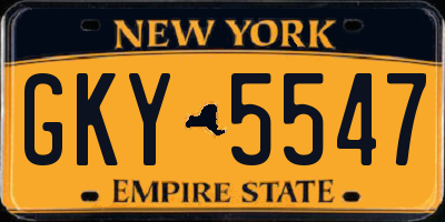NY license plate GKY5547