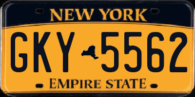 NY license plate GKY5562