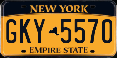 NY license plate GKY5570
