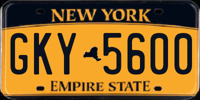 NY license plate GKY5600