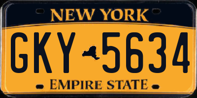 NY license plate GKY5634