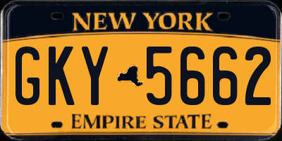 NY license plate GKY5662