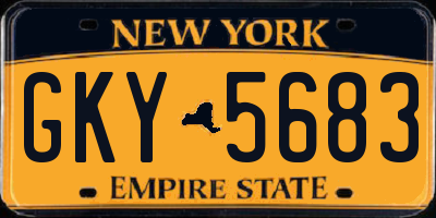 NY license plate GKY5683