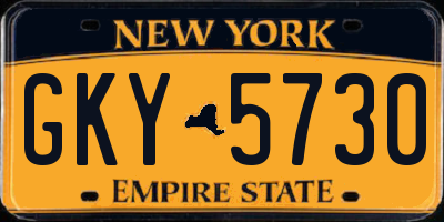 NY license plate GKY5730