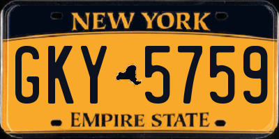 NY license plate GKY5759
