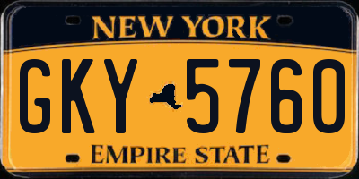 NY license plate GKY5760