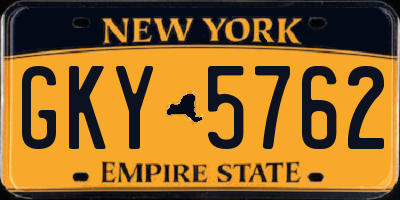 NY license plate GKY5762
