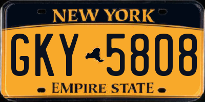NY license plate GKY5808