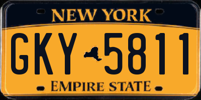 NY license plate GKY5811