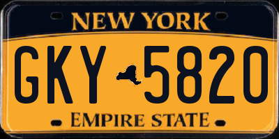 NY license plate GKY5820