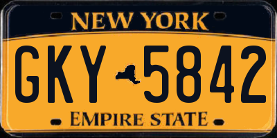 NY license plate GKY5842
