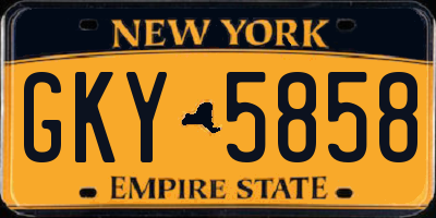 NY license plate GKY5858