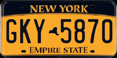 NY license plate GKY5870