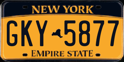 NY license plate GKY5877