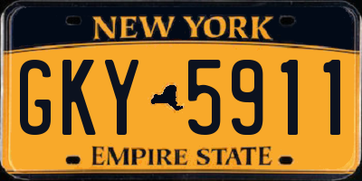 NY license plate GKY5911