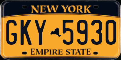 NY license plate GKY5930