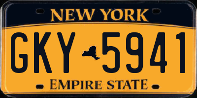 NY license plate GKY5941