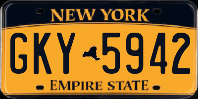 NY license plate GKY5942