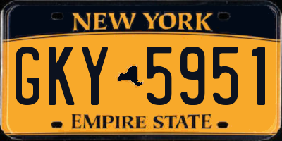 NY license plate GKY5951