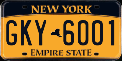 NY license plate GKY6001
