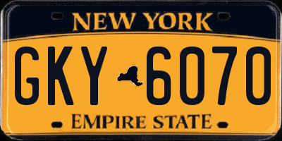 NY license plate GKY6070
