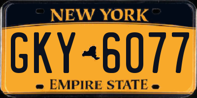 NY license plate GKY6077