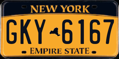 NY license plate GKY6167
