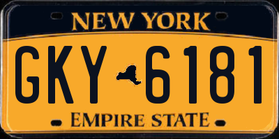 NY license plate GKY6181