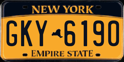 NY license plate GKY6190