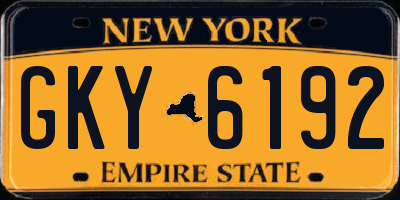 NY license plate GKY6192