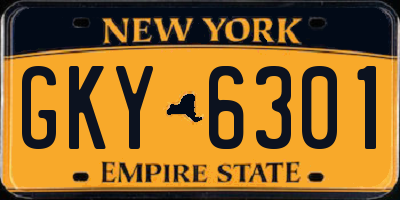 NY license plate GKY6301