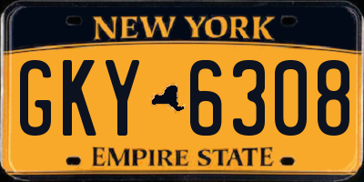 NY license plate GKY6308