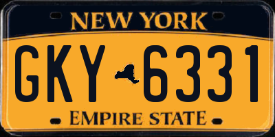 NY license plate GKY6331