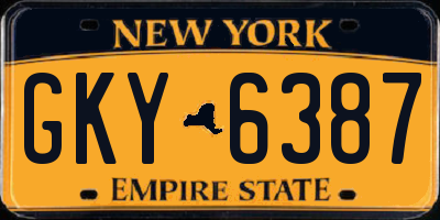 NY license plate GKY6387